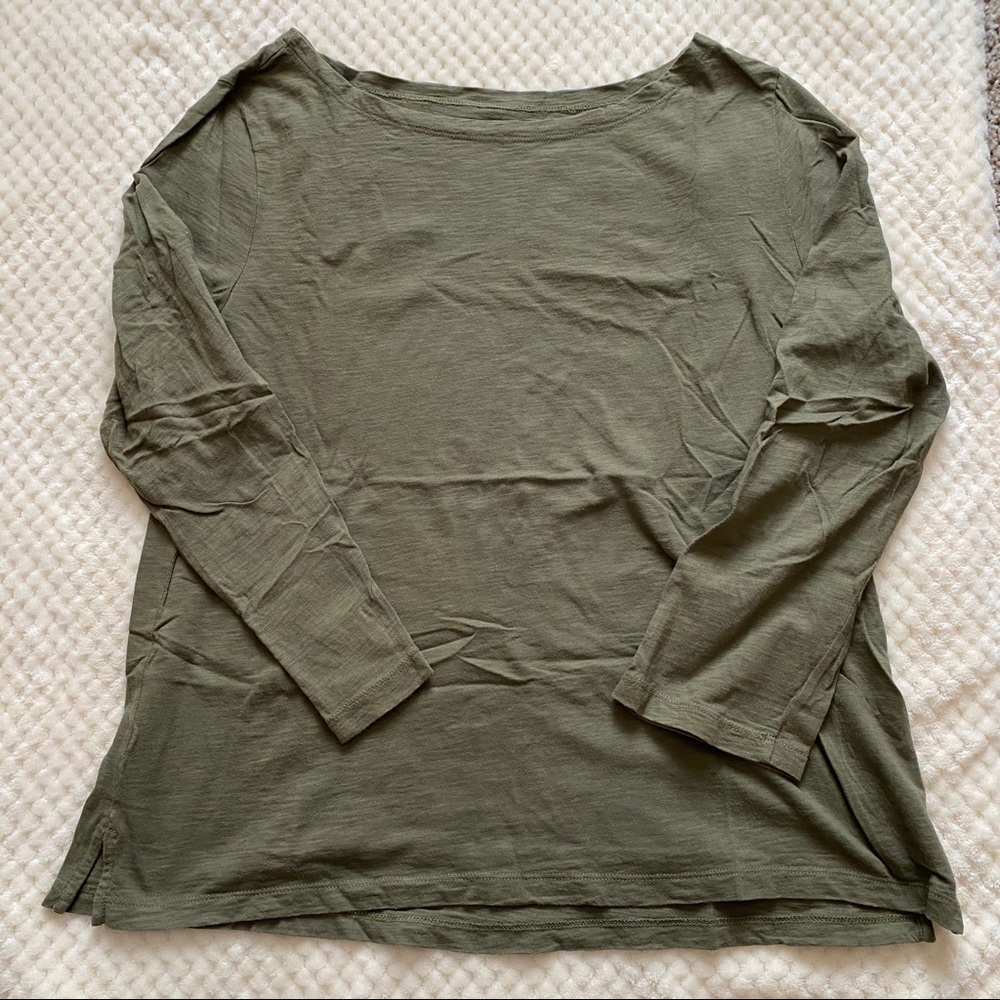 J Crew Boatneck T-Shirt Frosty Olive